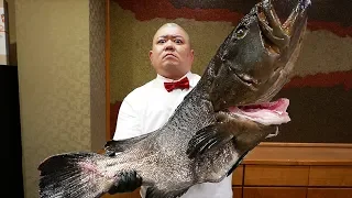 Japanese Food - GIANT GOLIATH GROUPER Sushi Teruzushi Japan