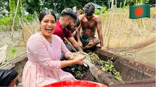 বাংলাদেশের শেষ দিনের নদীতে ডুবিয়ে চিংড়ি ধরলাম🇧🇩