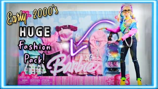 HUGE VINTAGE Barbie FASHION Unboxing! Early 2000s Y2K Nostalgia!! Doll Clothes Review & Try-On Haul