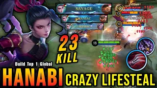 SAVAGE & 2x MANIAC!! Hanabi Crazy Lifesteal with Brutal Damage!! - Build Top 1 Global Hanabi ~ MLBB