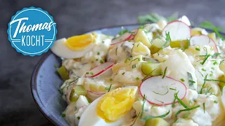 Kartoffelsalat mit selbstgemachter Mayonnaise (ohne Ei)
