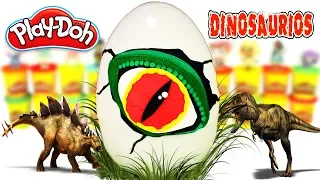 Huevo Sorpresa Gigante de Huevo de Dinosaurio de Jurassic World de Plastilina Play doh en Español