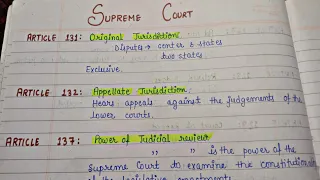 Supreme Court(Part2) || lec.44 || Handwritten notes || Indian Polity || An aspirant !