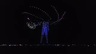 Burning Man 2022 Drone Show Larry Harvey tribute.