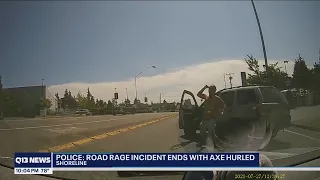 Video captures road rage incident where suspect hurls axe at car in King County | Q13 FOX Seattle