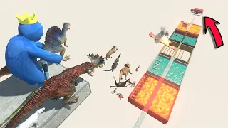Lava, Water and Megalodon Rex | Jumping from the High Peaks - Animal Revolt Battle Simulator