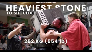 Worlds Strongest Man, Heaviest Stone Shouldering 252kg(554lb) (Basque Country Ep3)-Strength Unknown