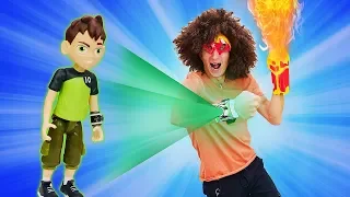 Веселые видео для мальчиков. Новые часы Омнитрикс Ben10! Игровые наборы Бен 10.