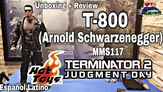 T-800 MMS117 Hot Toys Terminator 2 Judment Day Arnold Schwarzenegger Unboxing+Review Español Latino