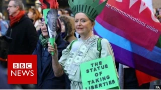 Donald Trump protests: Washington leads global rallies - BBC News