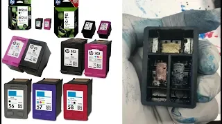 #1 Detailed Steps: Make a Spongeless Refillable HP Cartridge 61 62 63 64 65 66 67 68  Integrated