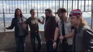 Tbt Home Free performing "Honey I'm good" on the rooftop of the Empire state building.
