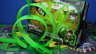 Hot Wheels Green Lantern Energy Track Set Double Loops!