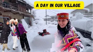 A day in our village || Burua Village Tour || Lifestyle during snowfall || Aanchal and Helly