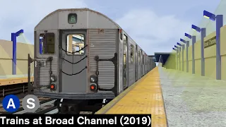 OpenBVE Virtual Railfanning: A and Rockaway Shuttle Trains at Broad Channel (2019)