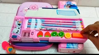 Filling 90's Pencil Cases Organising My Unicorn Pink Pouch princess pencil case, pencil box