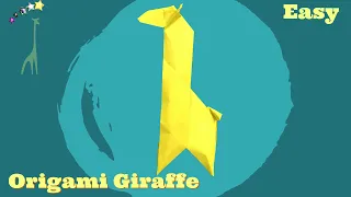 How to make origami Giraffe the safari animal.  Easy paper fold in 12-minute crafts.