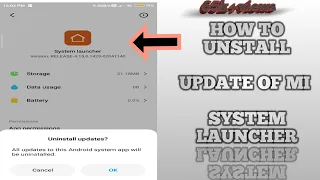 how to uninstall update of mi system launcher