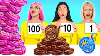 Tantangan 100 Lapis Makanan | Coklat vs Permen Karet oleh Turbo Team