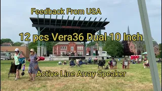 12 PCS Vera36  dual 10 inch active line array speaker feedback from USA Part 2#Shorts