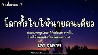 โลกทั้งใบให้นายคนเดียว - เต๋า สมชาย [เนื้อเพลง]