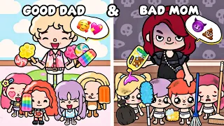 Good Dad 😇❤️ & Bad Mom 👿💔 - Family Sad Stories | Toca Life Story / Toca Boca