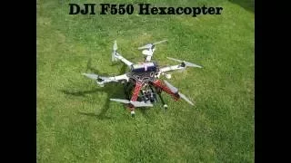 DJI F550 Hexacopter in flight with camera mounted
