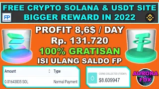 WD 0.16 SOLANA 100% GRATIS || FREE CRYPTO SOLANA & USDT SITE BIGGER REWARD CLAIM AND INSTAN PAYMENT