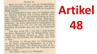 Artikel 48 der Weimarer Verfassung erklärt