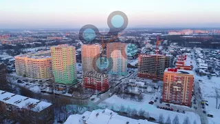 Вид с высоты на новостройки Фрунзенского района г.Ярославля. Зимняя аэросъемка. (8)