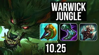 WARWICK vs LILLIA (JUNGLE) | 9/0/3, 1.9M mastery, 800+ games, Legendary | KR Diamond | v10.25