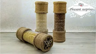 Super idea of jute for the kitchen. Супер идея из джута для кухни. емкость для сыпучих продуктов.