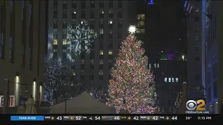 Rockefeller Christmas Tree Lights Up New York City Night