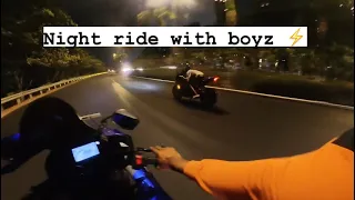 Night ride with boyz  ⚡️| signal var dance 😂🤣 | all Yamaha bikes ❤️‍🔥