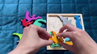 Деревянный пазл - головоломка "Динозавры"