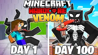 I Survived 100 DAYS as VENOM in HARDCORE Minecraft!