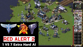 Red Alert 2 Yuri's Revenge | 1 Libya vs 7 Brutal AI (No super weapons)