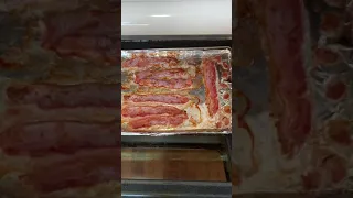 Bacon cooked in oven