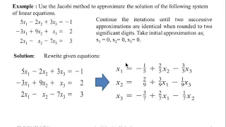 Jacobi Iteration Method to Solve Linear Simultaneous Equations.