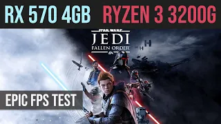 Jedi Fallen Order RX 570 4GB + Ryzen 3 3200g Epic | High FPS test