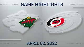 NHL Highlights | Wild vs. Hurricanes - Apr. 2, 2022