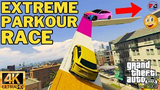 "Extreme Terrain Thrills: GTA 5 SUV Parkour Race in 4K 60FPS Madness!"