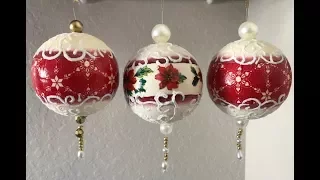 Bolas de Natal de Isopor com Relevo Projeto 6