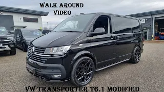 vw transporter t6.1 modified Lowered alloys splitter sidebars spoiler leather Remapped