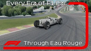 Every Era of F1 Car Through Eau Rouge (1923-2023) | Assetto Corsa