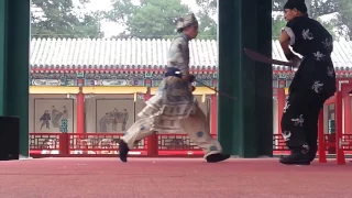 Chinese sword dance in the Summer Palace, Beijing, China