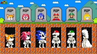 Mario R.I.P All Charracter Mario and Sonic in Super Mario Bros...Please Comeback!?