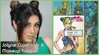 Anime hair and makeup tutorial - Jolyne Cujoh (Jojo bizarre adventure) #animehairstyle #makeup