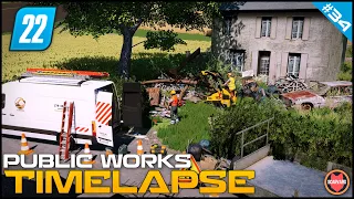 🚧 Cutting Trees & Bushes On Abandoned Plot - House Renovation ⭐ FS22 City Public Works Timelapse