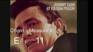 Folsom Prison Blues by Johnny Cash in E Standard With Chords For Practice